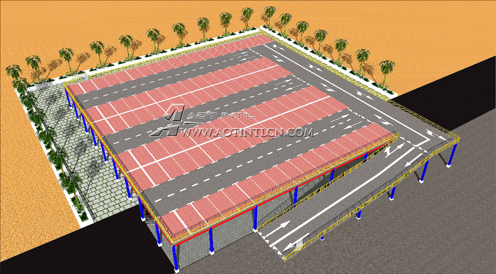 AOT 3D --Steel Structure G+1Floor Car parking 240602.png
