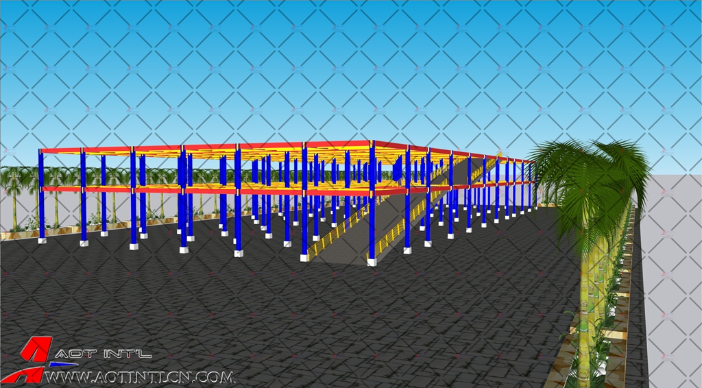 G+2Floors Steel structure Car parking 01.jpg