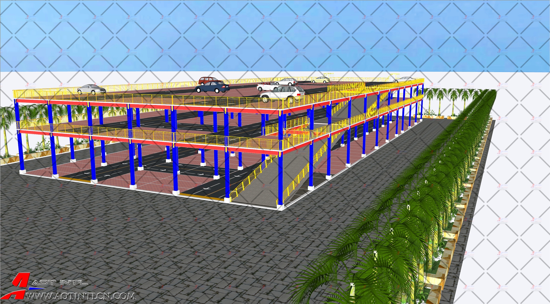G+2Floors Steel structure Car parking 05.jpg